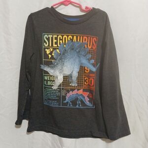 365 Kids From Garanimals Boys Size 8 Stegosaurus Dark Gray Shirt Long Sleeve